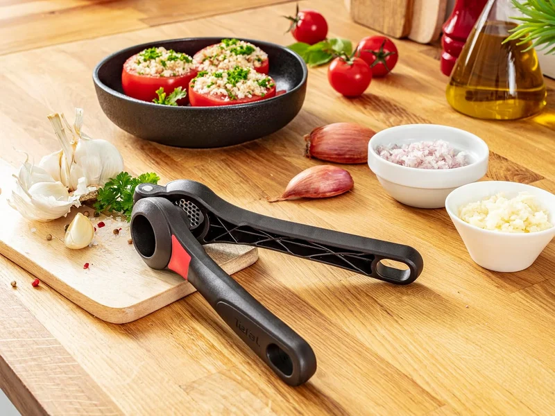 Tefal Knoblauchpresse K2072614 Ingenio, aus Edelstahl, rostfrei 25,74 x 10,2 x 4,63 cm