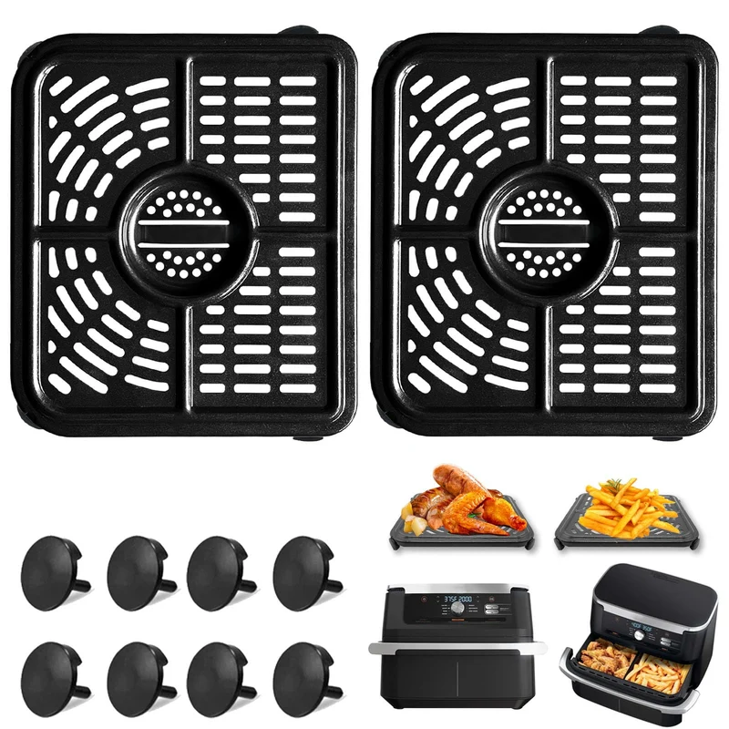 GCQ Air Fryer Grillpfanne für Ninja Foodi FlexDrawer Air Fryer Dual Zone 10,4 l 7-in-1 AF500EU, 2er-