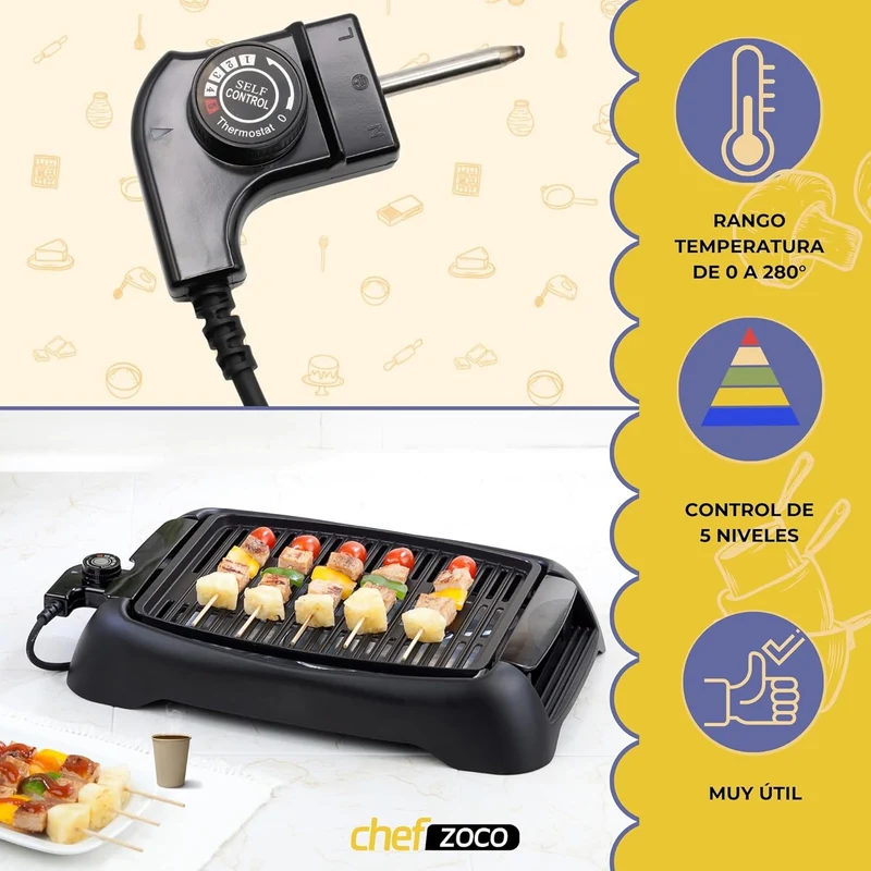 Kabel für Grillplatte, Thermostatkabel für Elektrobügeleisen, Thermostatstecker für Küche, elektrisc