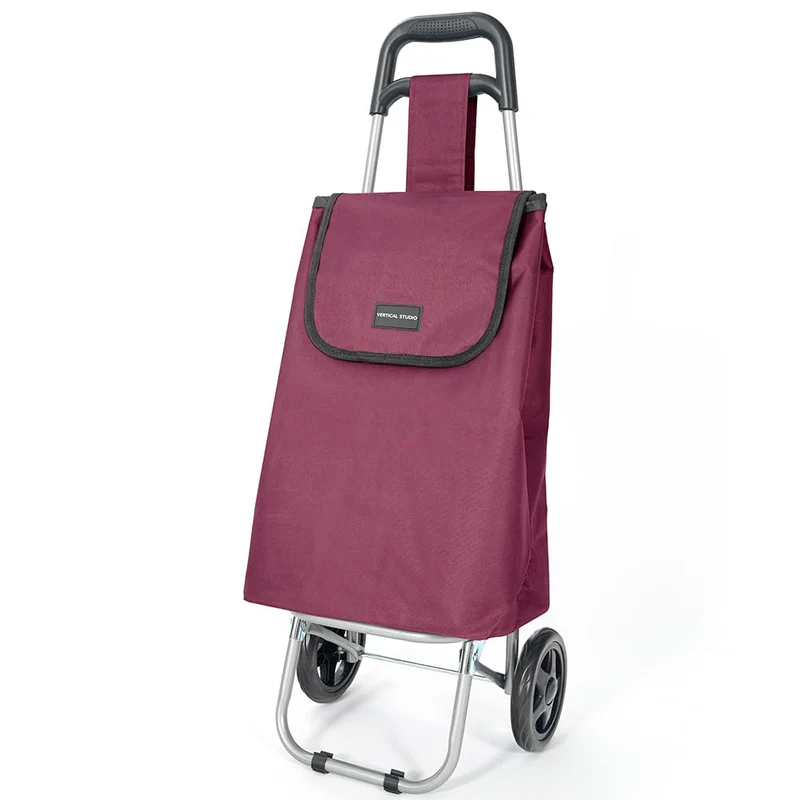 Einkaufstrolley 35 L – Klappbar, leicht & robust, mit Alugestell, Reissverschlusstasche & Klettversc