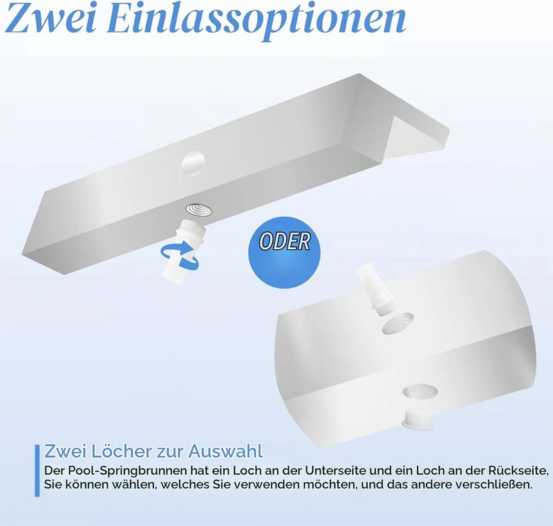Pool Brunnen Edelstahl Teich Wasserfall Spillway Kits für Innen-/Aussendekorativ, 60x20x10cm Pool Wa
