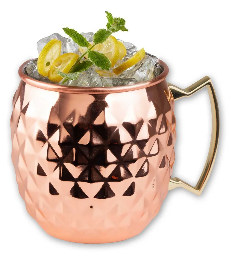 Ayran Edelstahlbecher in Kupfer Optik Moscow Mule Raute