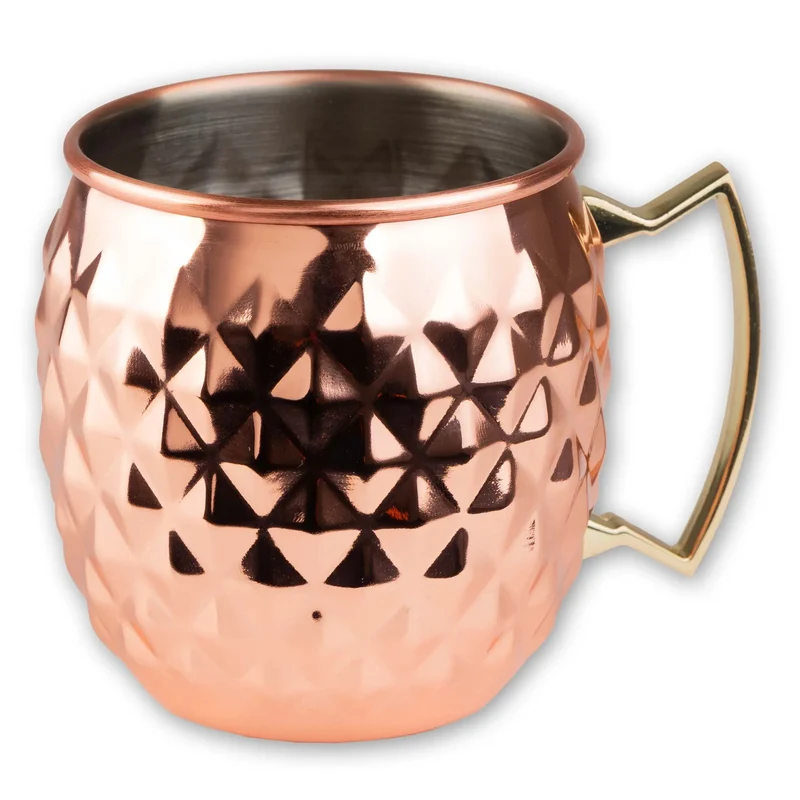Ayran Edelstahlbecher in Kupfer Optik Moscow Mule Raute