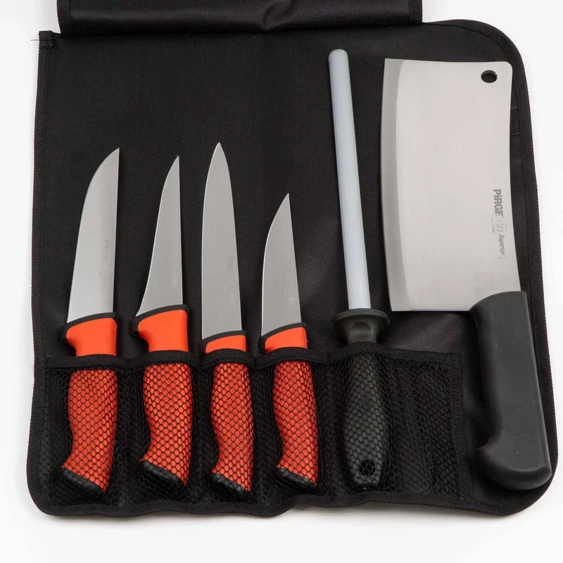 Gastronics Qualitäts-Küchenmesser – Scharf, Ergonomisch und Perfekt für die Gastronomie Metzger Set 6-teilig