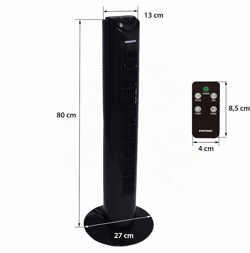 Syntrox Oszillierender Turmventilator Spruzzio | Tower Fan | Standventilator, inklusive Fernbedienun