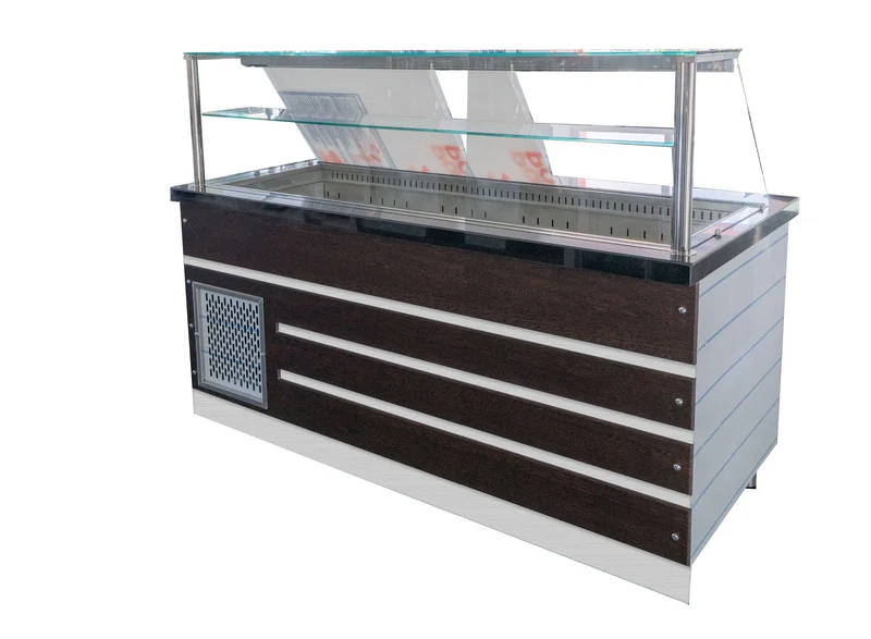 Salattheke SL-D-200 GW BRS Umluft Schwarz Granit 5x GN 1/1 Dekor Wenge 3