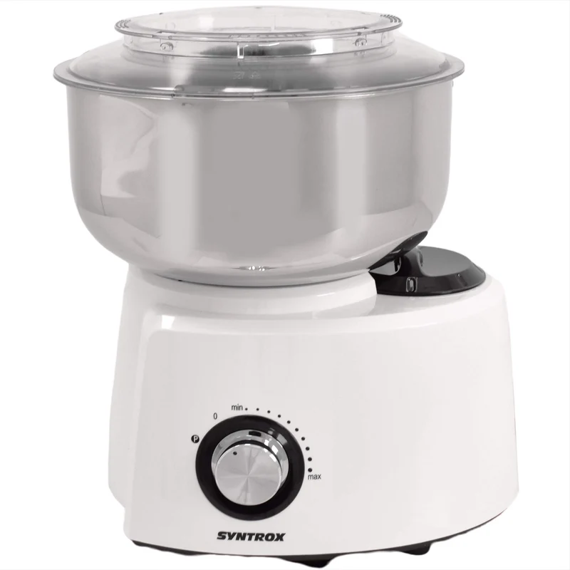 Syntrox Germany KC-1200W-W de Luxe XXL Weiss 5,8 Liter Edelstahl Food Processor Küchenmaschine mit t