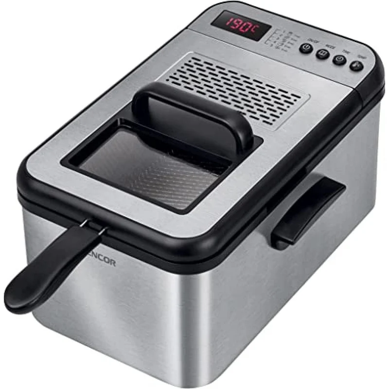 Fritteuse mit digitaler Kontrolle, 2200 W, Schwarz/Edelstahl