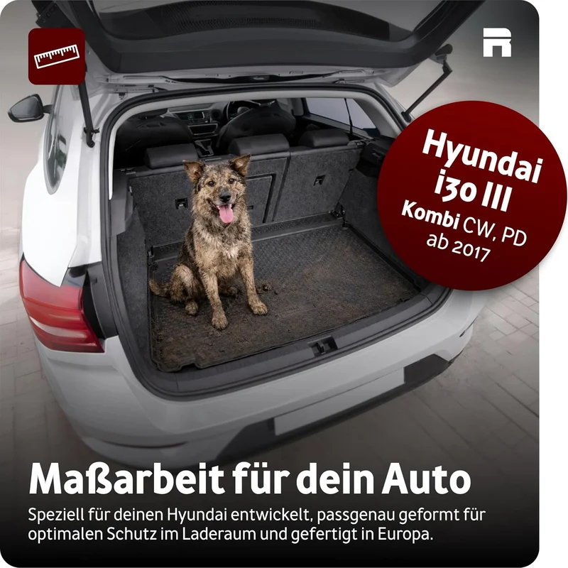 Recambo Kofferraumwanne passend für Hyundai i30 III Kombi CW, PD | ab 2017- | passgenau mit Rand Sch