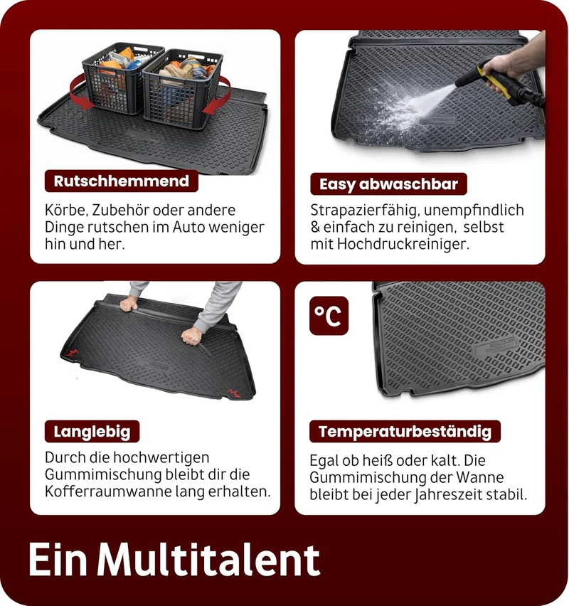 Recambo Kofferraumwanne passend für Hyundai i30 III Kombi CW, PD | ab 2017- | passgenau mit Rand Sch