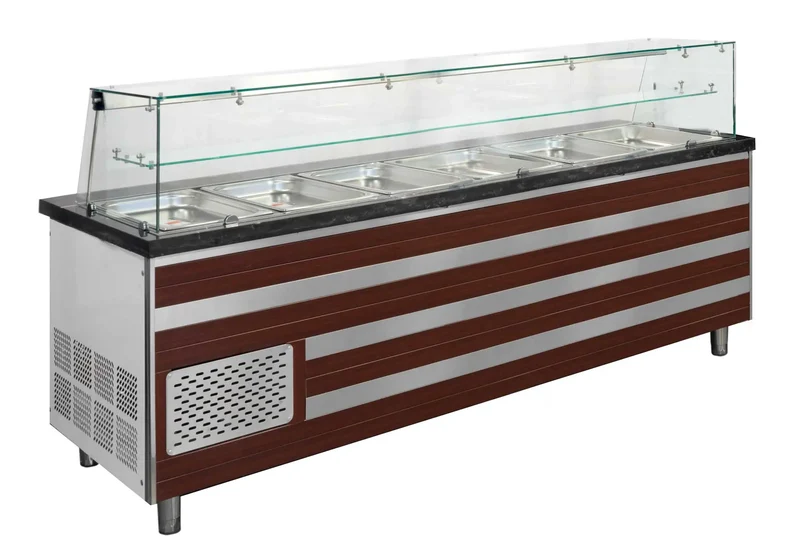 Salattheke mit Aufsatzvitrine 220 cm