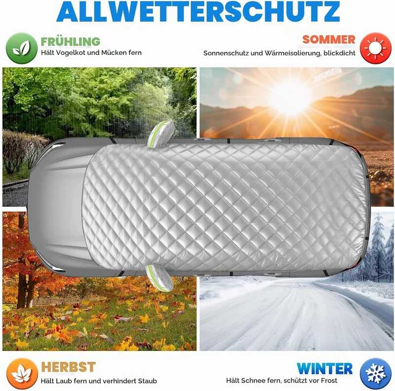 Halbgarage für Volvo XC60 2009-2025, Halbe Autoabdeckung Winter Sommer, Abdeckplane Auto Wasserdicht