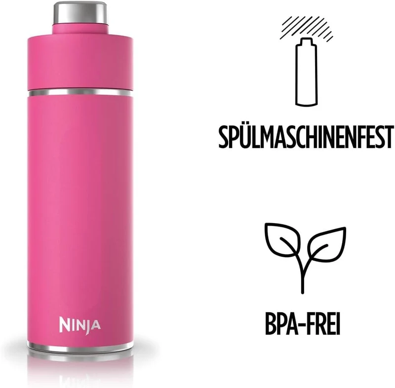 Ninja Thirsti Wasserflasche, Thermobecher to go, 700ml, auslaufsicherer Deckel, für kohlensäurehalti