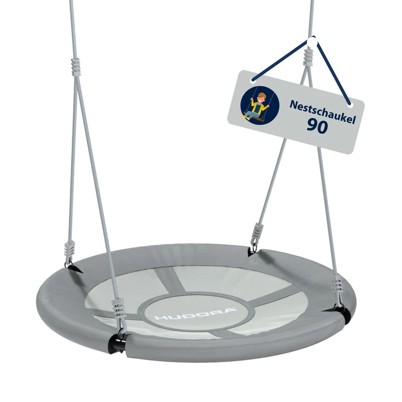 HUDORA Nestschaukel 90 - Kunststoff-Nestschaukel für bis zu 100kg - Hängeschaukel mit 90cm Durchmess