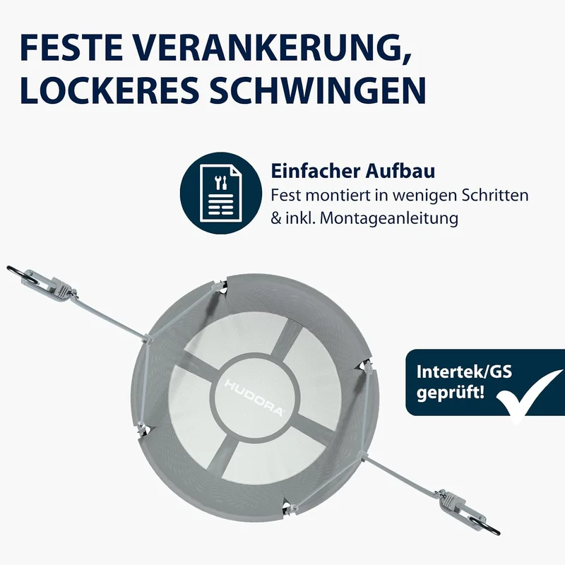 HUDORA Nestschaukel 90 - Kunststoff-Nestschaukel für bis zu 100kg - Hängeschaukel mit 90cm Durchmess