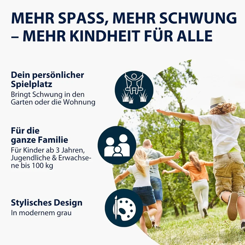 HUDORA Nestschaukel 90 - Kunststoff-Nestschaukel für bis zu 100kg - Hängeschaukel mit 90cm Durchmess