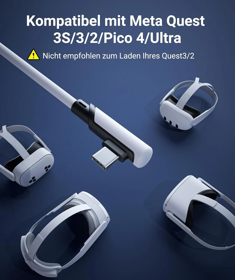 Syntech Link Kabel 5M, Kompatibel mit Oculus Meta Quest 3/3S, Quest2/1/Pro und Pico 4, PC Steam VR Z