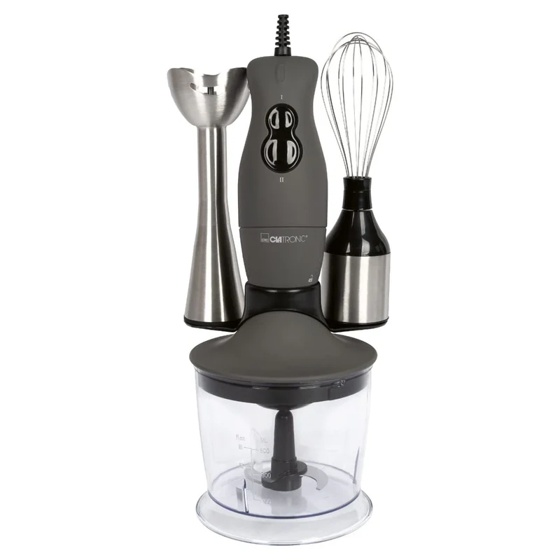 Clatronic® Stabmixer Set | Mixer, Pürierstab, Zerkleinerer aus Edelstahl | 400 Watt | 2 Geschwindigk