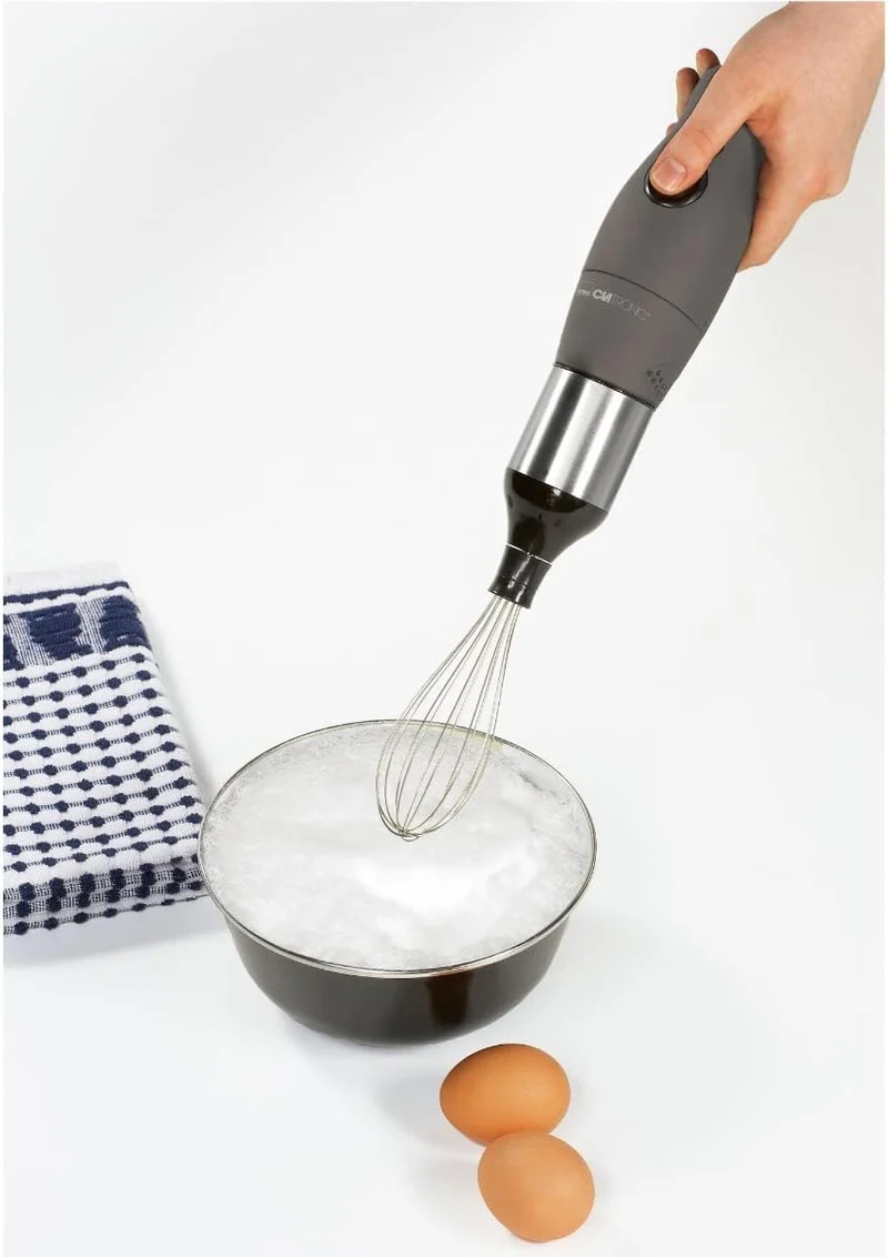 Clatronic® Stabmixer Set | Mixer, Pürierstab, Zerkleinerer aus Edelstahl | 400 Watt | 2 Geschwindigk