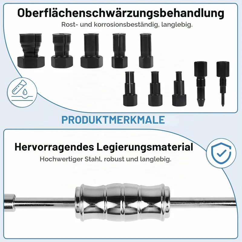 12 TLG Lagerabzieher 8-32 mm Sackloch Innenlager Abzieher Lager Abzieher Set mit Gleithammer und Erw