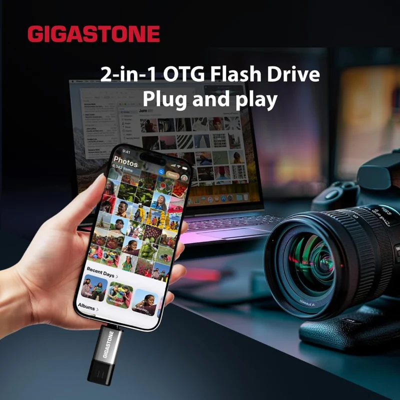 GIGASTONE 128GB Dual-Laufwerk (2 Stück) Z40 USB 3.2 Gen 1, 2-in-1 Type-A & Type-C, 100MB/s UltraSchn