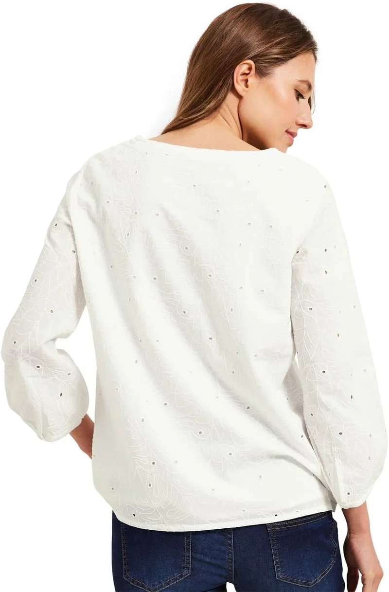Cecil Damen Sommerbluse 3/4 S Vanilla White, S Vanilla White