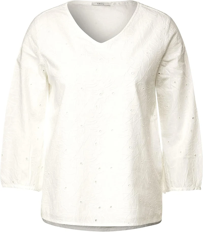 Cecil Damen Sommerbluse 3/4 S Vanilla White, S Vanilla White