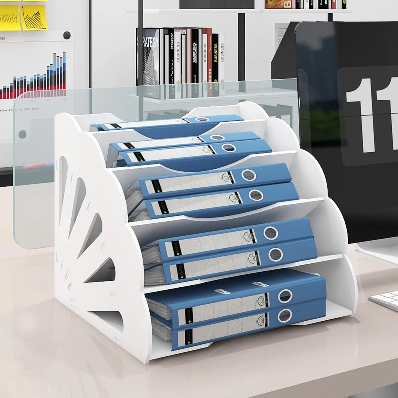 PUNCIA Dokumentenablage A4 Briefablage 5 Ablagefächer PVC Schreibtisch Datei Organizer Papierablage