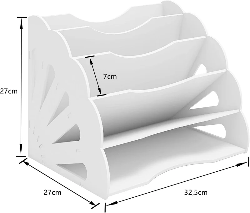 PUNCIA Dokumentenablage A4 Briefablage 5 Ablagefächer PVC Schreibtisch Datei Organizer Papierablage
