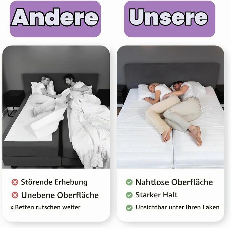 Liebesbrücke für Matratzen 230x50cm,Matratzenkeil Kombinieren Sie Zwei Matratzen zu Einem Bequemen D