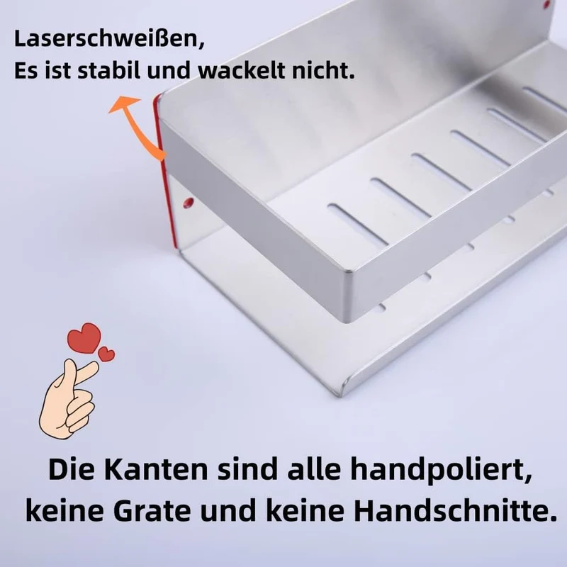 KigKog® Duschablage ohne Bohren Gebürstetes Nickel, Duschregal Wandmontage Edelstahl SUS304 Rostfrei