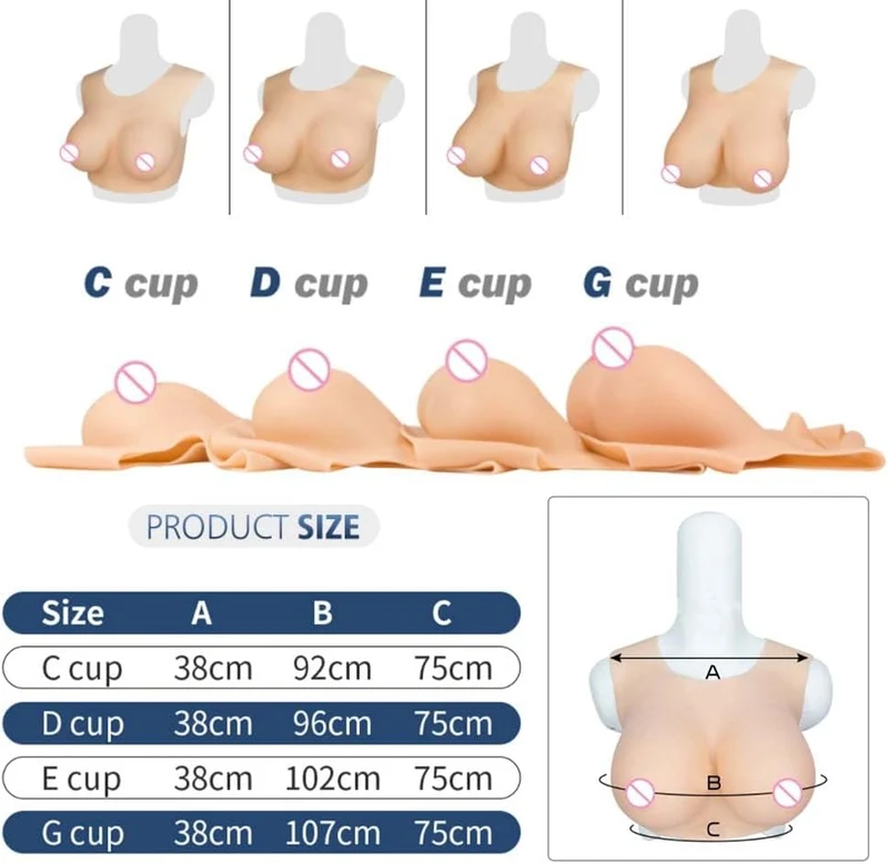 Silikon Brust Formen Brustplatte Fake Brüste Fake Brust Runde Kragen Stil C-G Cup für Transgender Cr