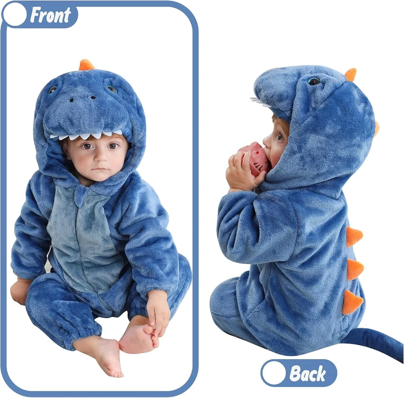 COOKY.D Unisex Winter Hooded Romper Jumpsuit 2-36 Months 18-24 Monate Blau, 18-24 Monate Blau