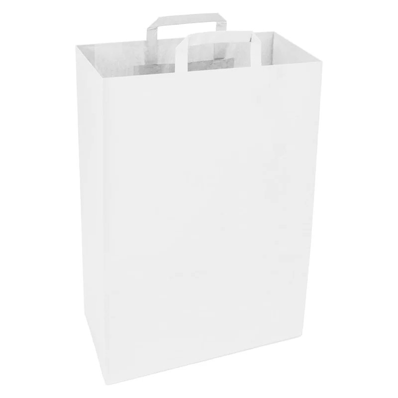 verpacking Papiertragetasche mit Flachhenkel 45 x 32 x 16 cm Weiss - Papiertüten Bio Papiertasche Kr