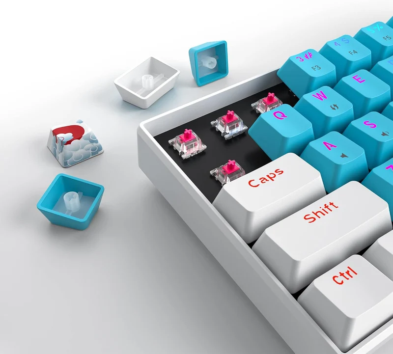SOLIDEE mechanische Gaming Tastatur 60 Prozent,61 Tasten kompakte mechanische Tastatur RGB Hintergru