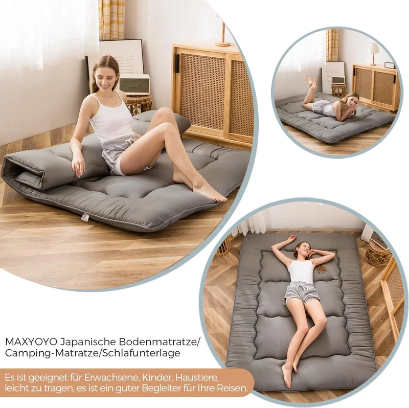 MAXYOYO Klappmatratze Futon Matratze Bodenmatratze Gepolsterte Japanische Tatami Gesteppte Bett, Dic