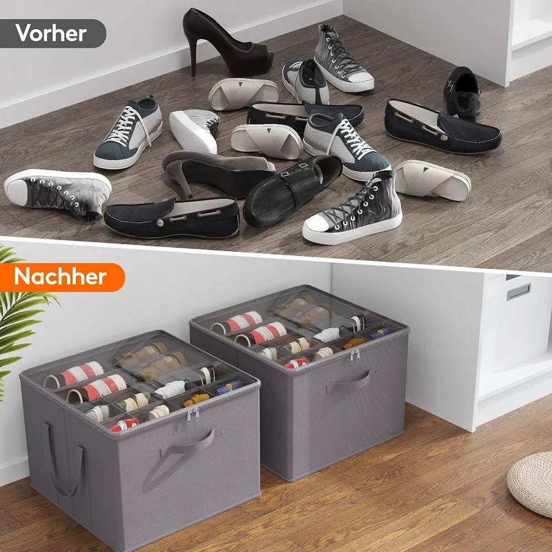Lifewit Schuhorganizer 1er Set für 8 Paar, Grosser Schuhschran für Closet mit Unterteilungen und Dec