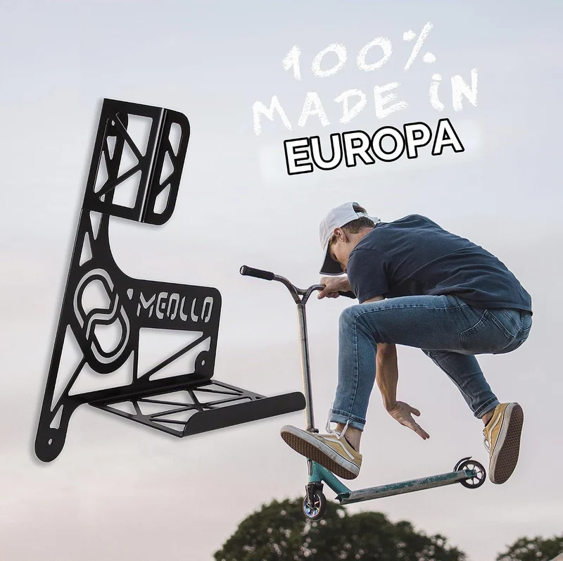Kinderroller Scooter Wandhalterung (100% Stahl) 2 x schwarz, 2 x schwarz