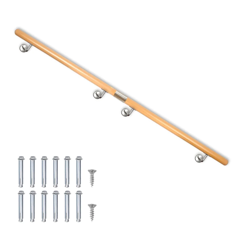 Buche Holz Handlauf Treppengeländer Geländer für Treppe Treppe Wandhandlauf Wand Treppe seitliche Mo