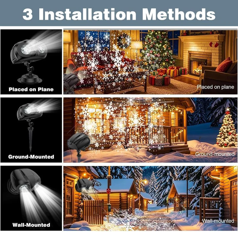 Schneeflocken Projektor,Projektionslampe Weihnachten,Weihnachtslicht Schneeflocke Projektor mit Fern