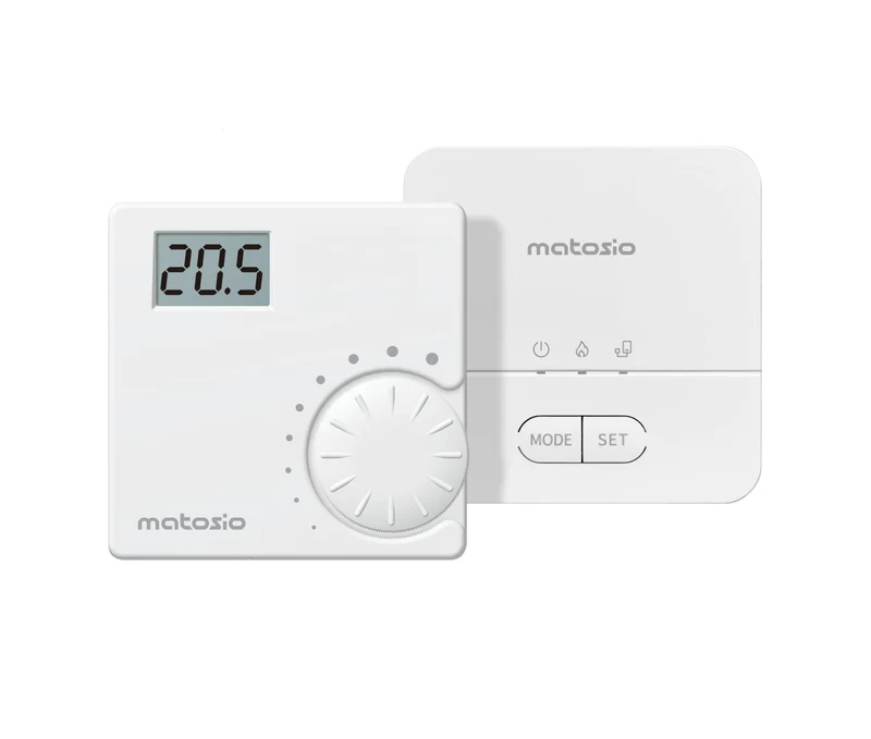 Matosio TH610 Kabelloses Thermostat mit Empfänger, Kesselthermostat, batteriebetriebener Raumthermos