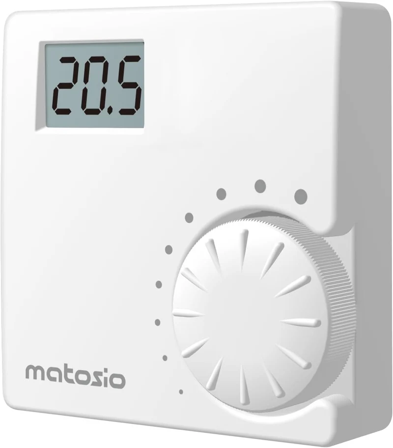Matosio TH610 Kabelloses Thermostat mit Empfänger, Kesselthermostat, batteriebetriebener Raumthermos