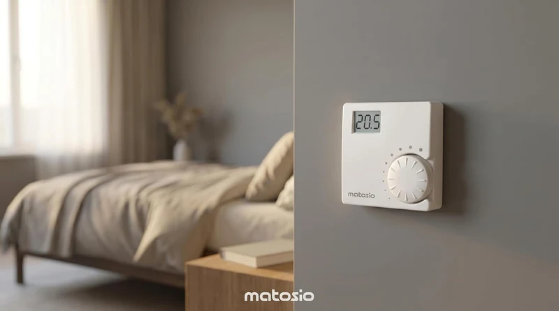 Matosio TH610 Kabelloses Thermostat mit Empfänger, Kesselthermostat, batteriebetriebener Raumthermos