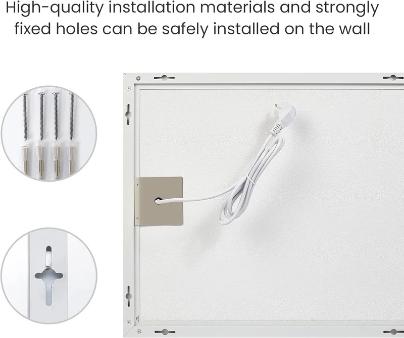 Hocosyme Infrarotheizung 600 Watt, Infrarotheizung Wandmontage bis 120 Grad Celsius für 3-15㎡ - 1-3