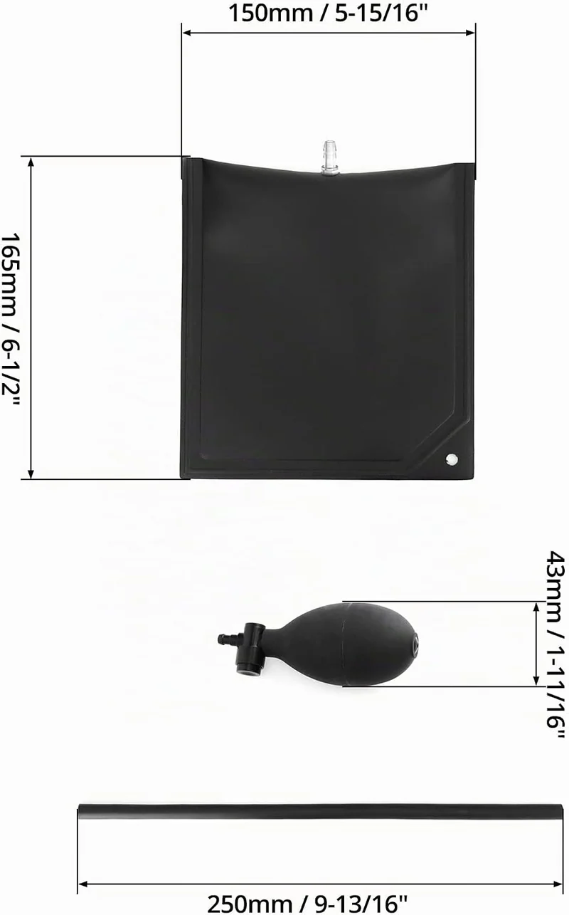 QWORK® 8 Stück Montagekissen, Hebekissen Luftkissenheber Belastung bis 200kg, Schwarz 8stk, 8stk