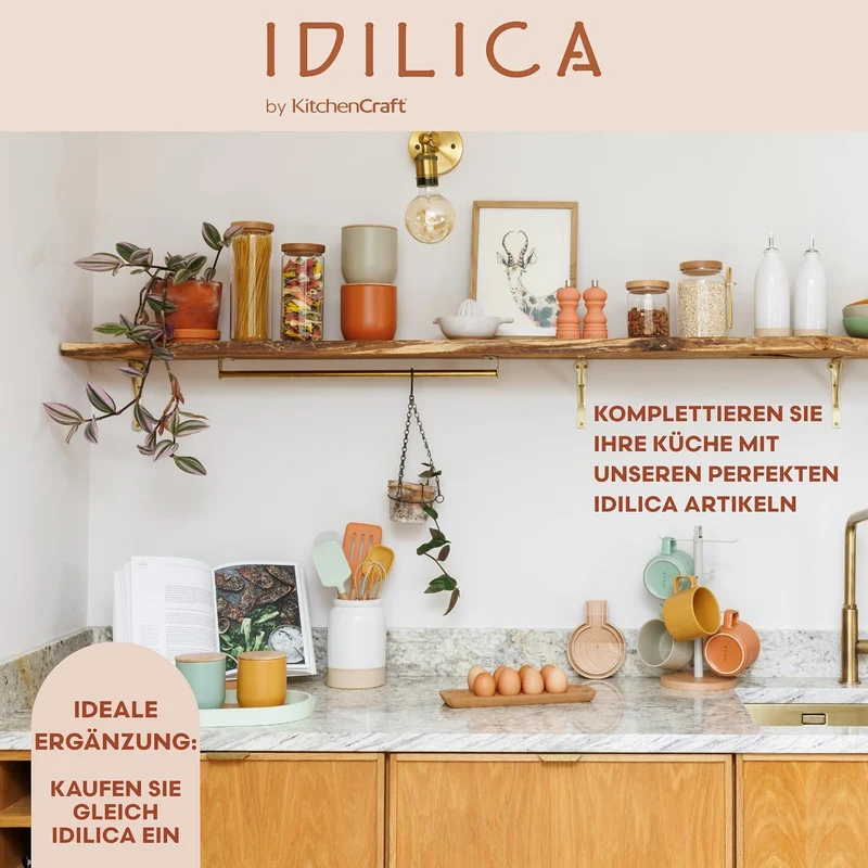 KitchenCraft IDUTENSIL Küchenutensilienhalter, Keramik, cremefarben, Utensilienhalter