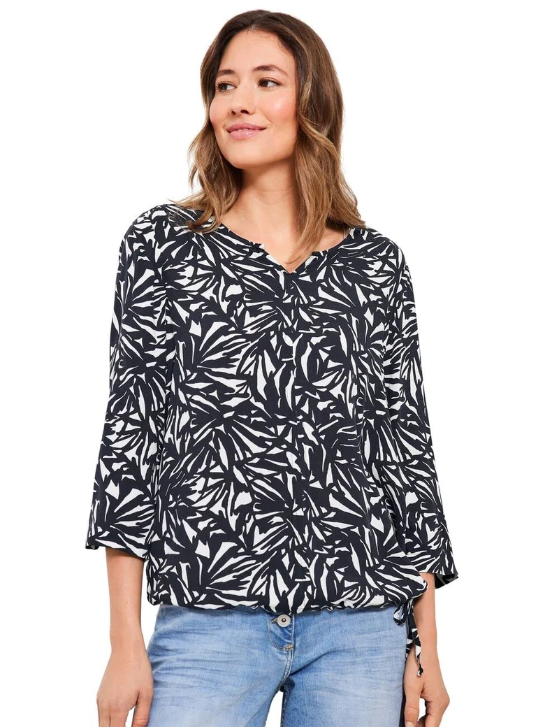 Cecil Damen Blusenshirt Bedruckt S Deep Blue, S Deep Blue