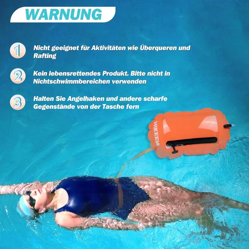 BOOSTEADY Schwimmboje, Trockensack Boje Schwimmen Aufblasbare Trockentasche Swimming Buoy mit Handyt