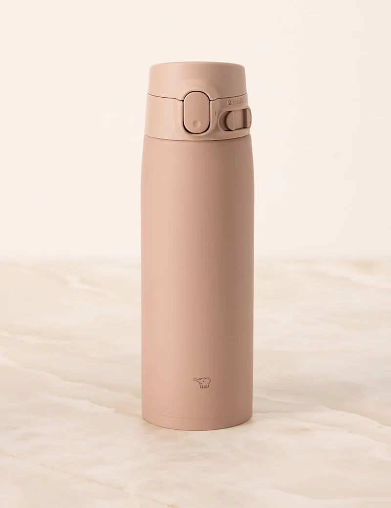Zojirushi SM-VA60-TM Wasserflasche, One-Touch-Edelstahlbecher, nahtlos, 600 ml, helltaupe 20-Ounce B