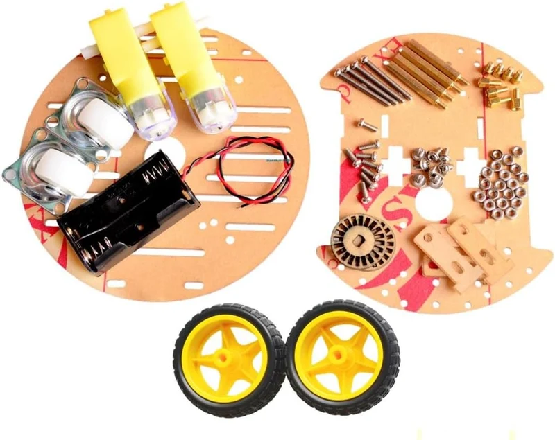 DollaTek 2WD Smart Robot Car Chassis Kit mit Speed Encoder Battery Box für Kids Teens DIY